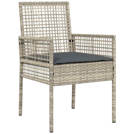 Have Spisebordssæt med pude 7 pcs Lysegrå polyrattan