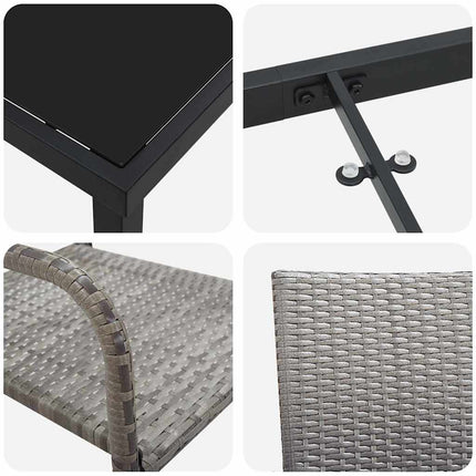 Have Spisebordssæt med pude 3 pcs Grå polyrattan