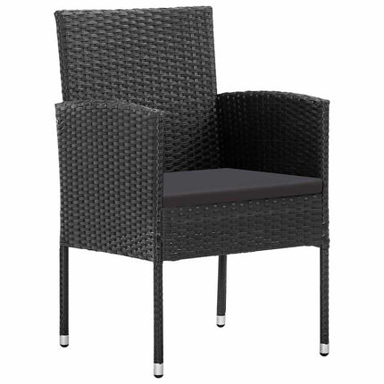 Have Spisebordssæt med pude 5 pcs Sort polyrattan