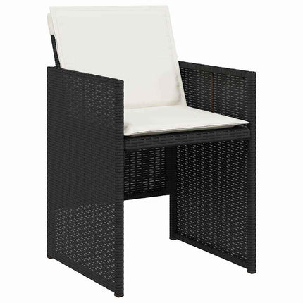 Have Spisebordssæt med pude 9 pcs Sort polyrattan