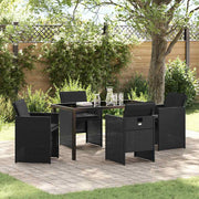 Have Spisebordssæt med pude 5 pcs Sort polyrattan