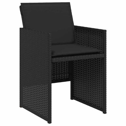 Have Spisebordssæt med pude 5 pcs Sort polyrattan