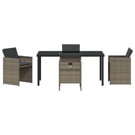 Have Spisebordssæt med pude 5 pcs Grå polyrattan