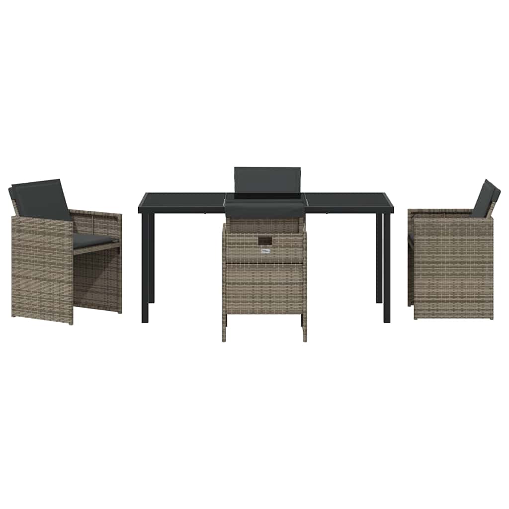 Have Spisebordssæt med pude 5 pcs Grå polyrattan