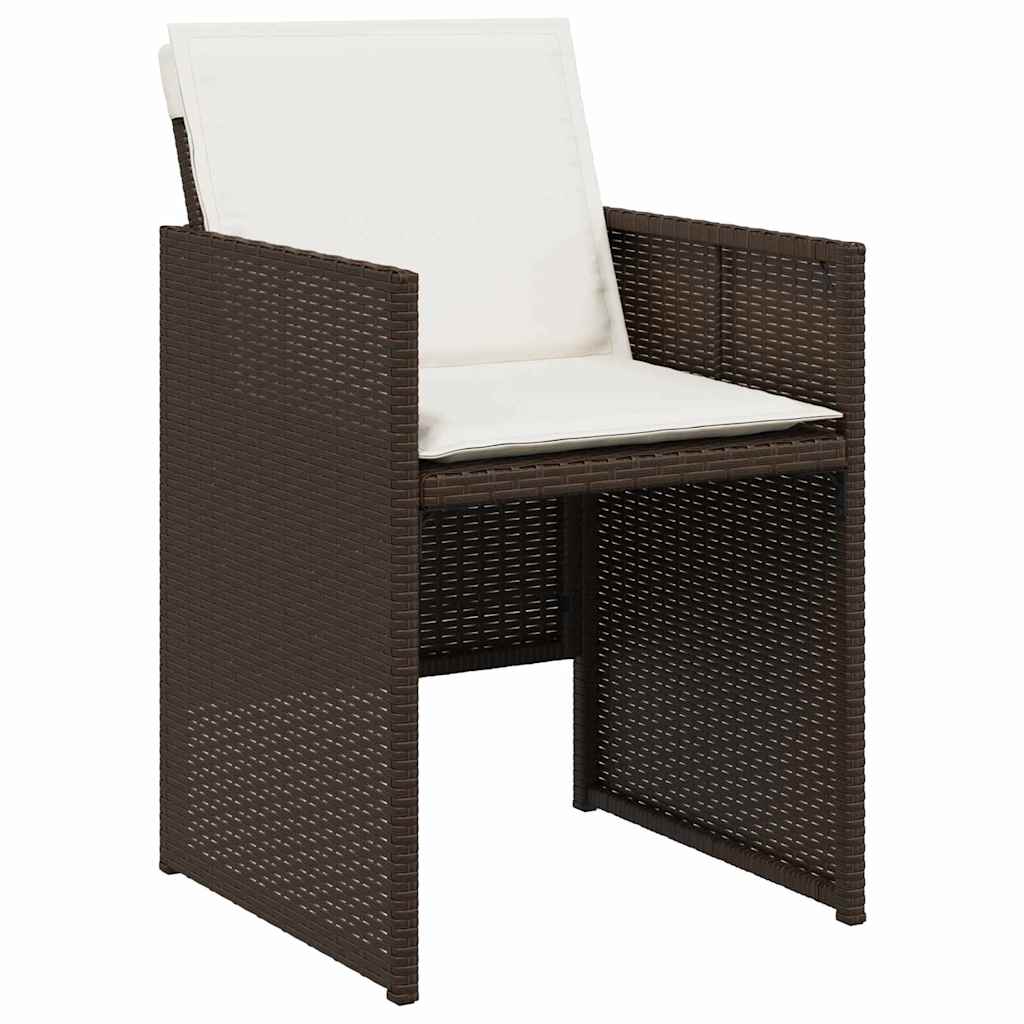 Have Spisebordssæt med pude 5 pcs Brun polyrattan