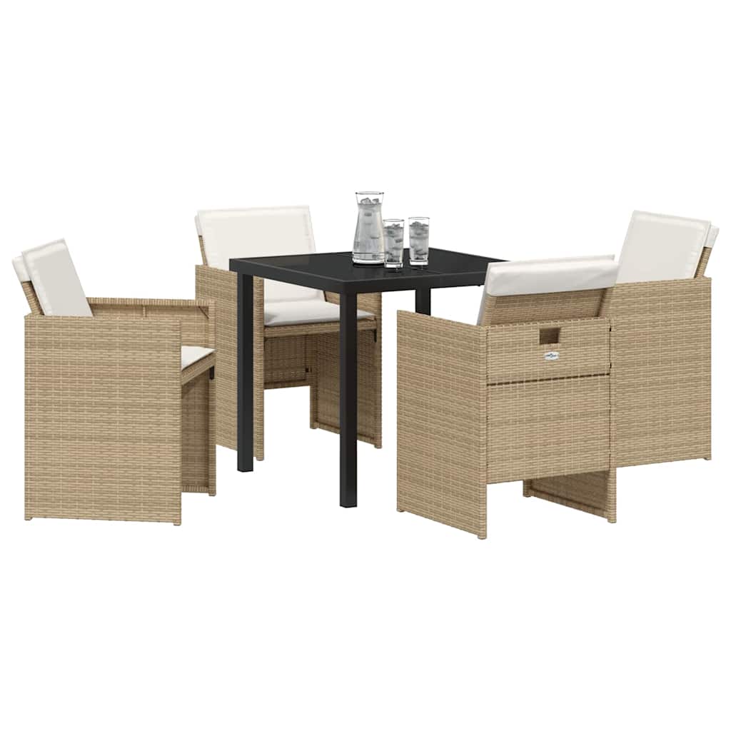 Have Spisebordssæt med pude 5 pcs Beige polyrattan