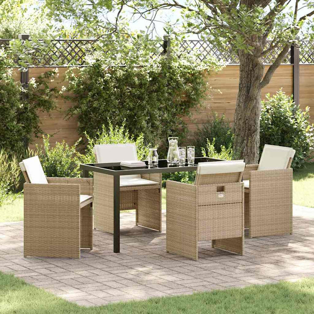 Have Spisebordssæt 5 stk. Beige polyrattan