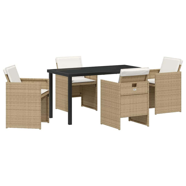 Have Spisebordssæt 5 stk. Beige polyrattan