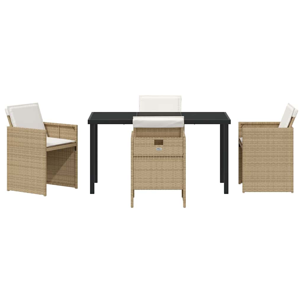 Have Spisebordssæt med pude 5 pcs Beige polyrattan