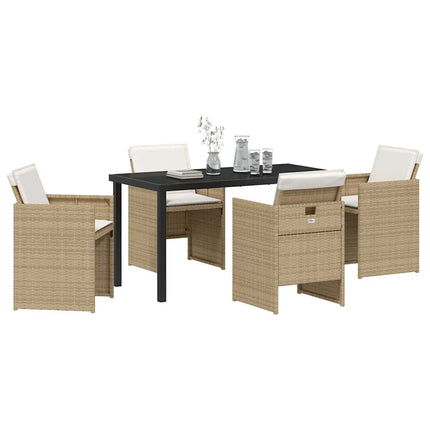 Have Spisebordssæt med pude 5 pcs Beige polyrattan
