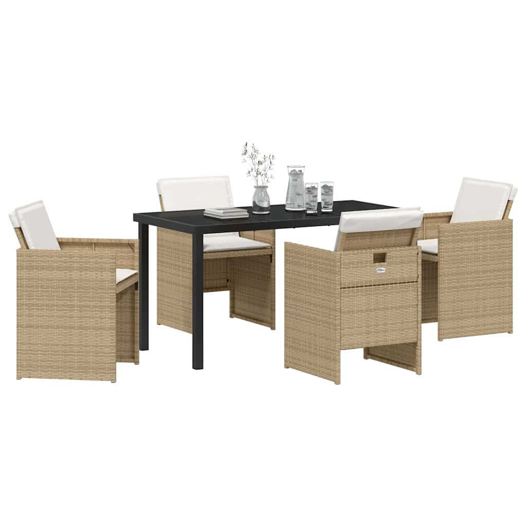 Have Spisebordssæt med pude 5 pcs Beige polyrattan