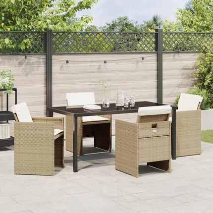 Have Spisebordssæt med pude 5 pcs Beige polyrattan