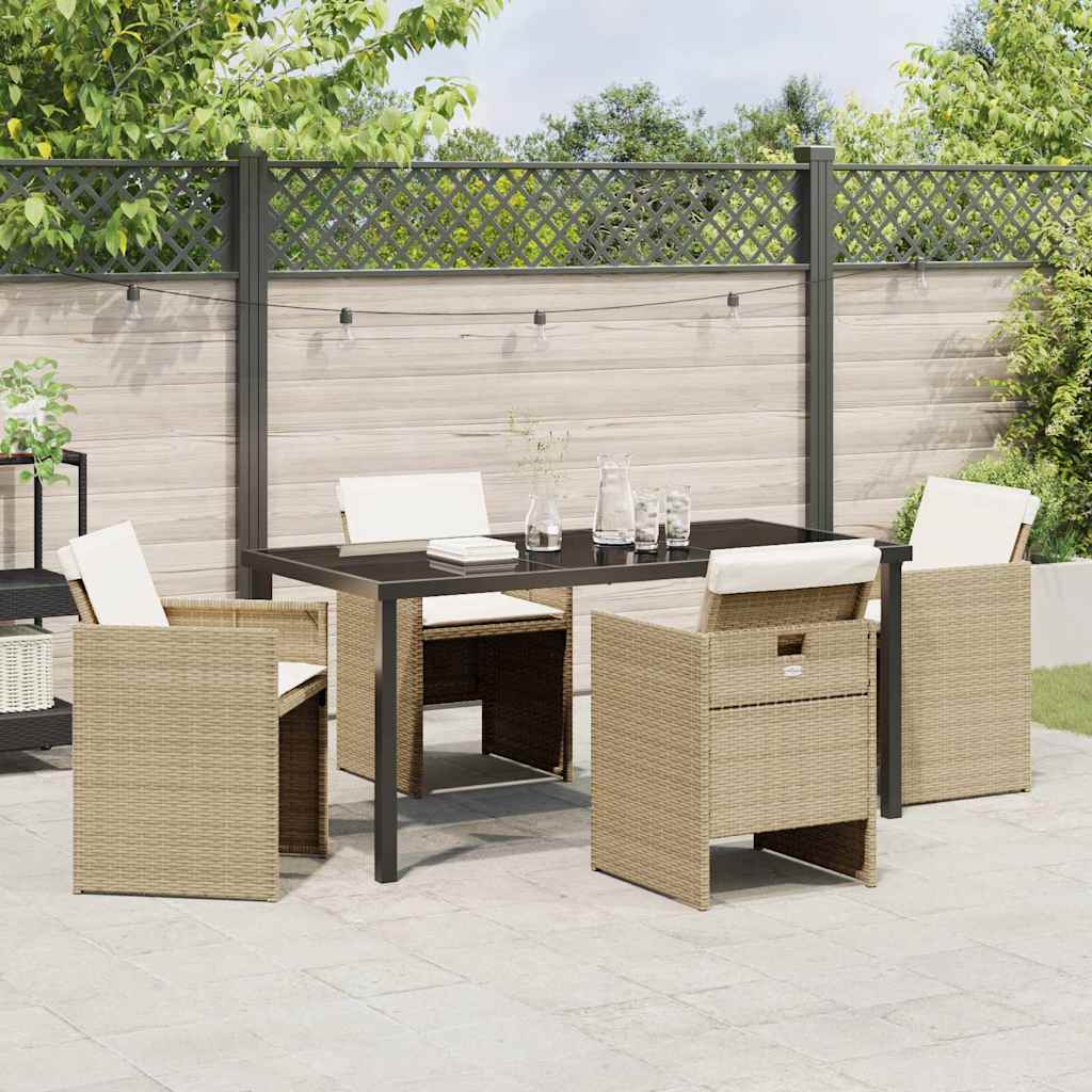 Have Spisebordssæt med pude 5 pcs Beige polyrattan