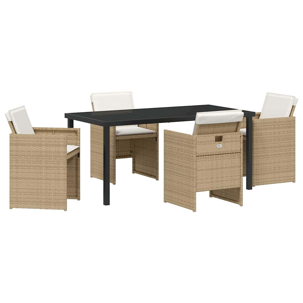 Have Spisebordssæt med pude 5 pcs Beige polyrattan