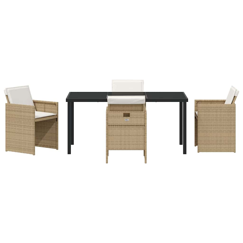Have Spisebordssæt med pude 5 pcs Beige polyrattan