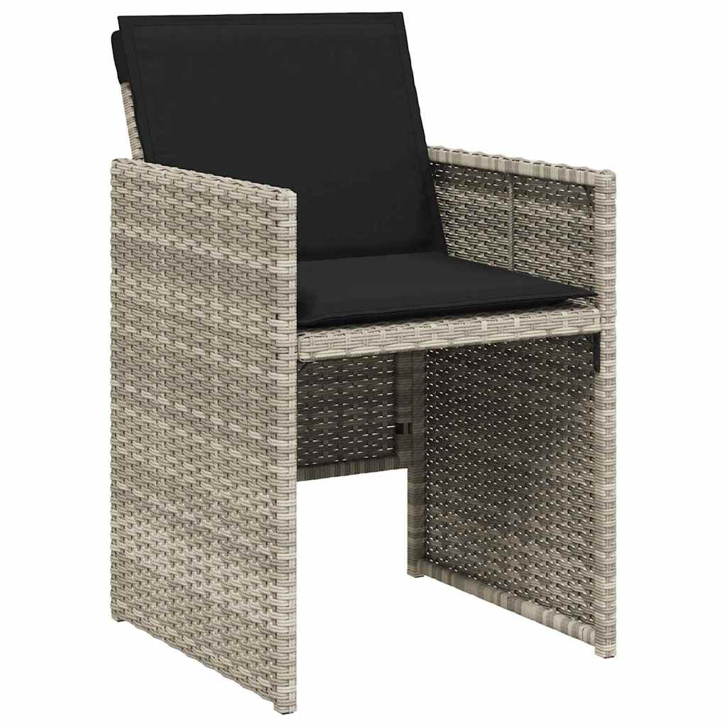 Have Spisebordssæt med pude 5 pcs Lysegrå polyrattan