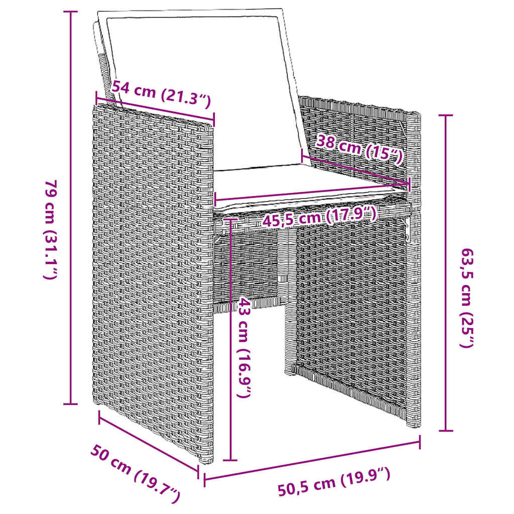 Have Spisebordssæt med pude 5 pcs Lysegrå polyrattan