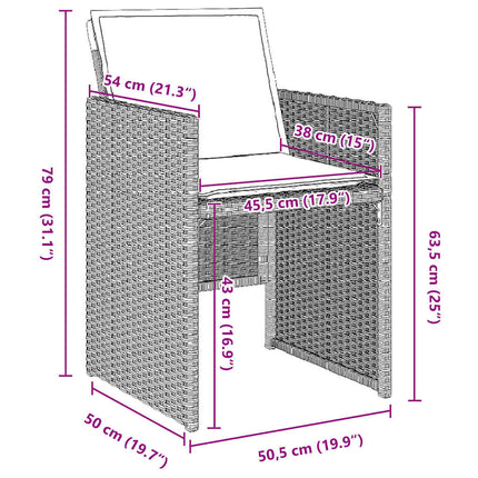 Have Spisebordssæt med pude 5 pcs Lysegrå polyrattan