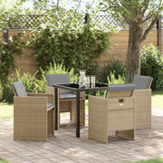 Have Spisebordssæt med pude 5 pcs Beige polyrattan