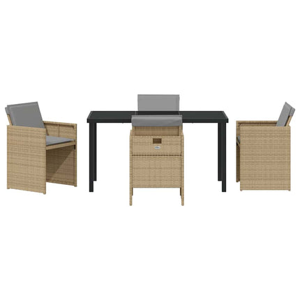 Have Spisebordssæt med pude 5 pcs Beige polyrattan