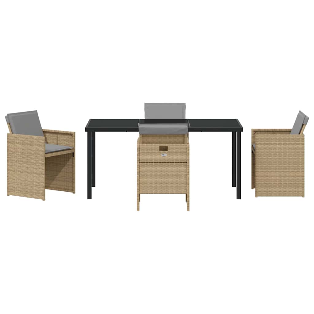 Have Spisebordssæt med pude 5 pcs Beige polyrattan