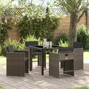 Have Spisebordssæt med pude 5 pcs Grå polyrattan