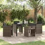 Have Spisebordssæt med pude 5 pcs Grå polyrattan