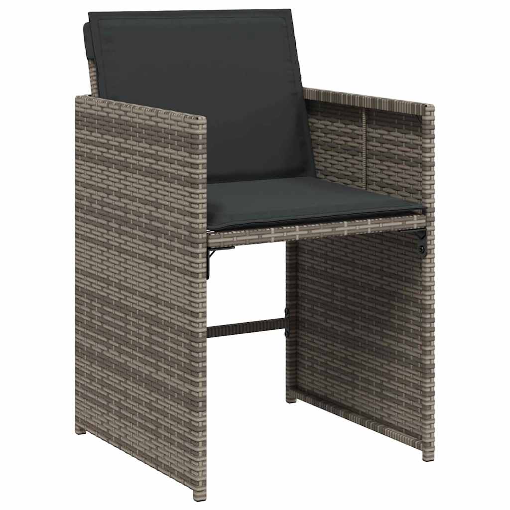 Have Spisebordssæt med pude 5 pcs Grå polyrattan