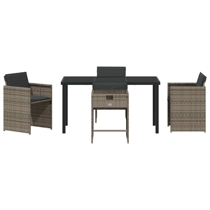 Have Spisebordssæt med pude 5 pcs Grå polyrattan
