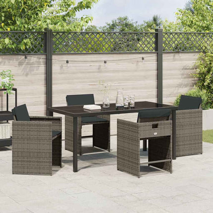 Have Spisebordssæt med pude 5 pcs Grå polyrattan