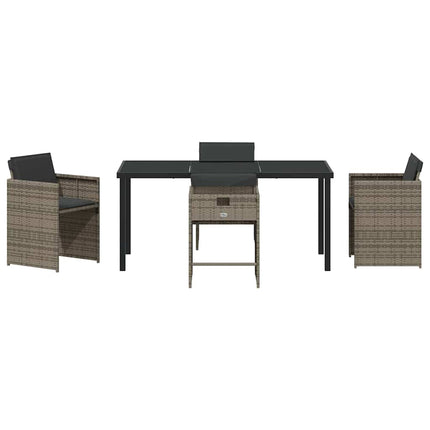 Have Spisebordssæt med pude 5 pcs Grå polyrattan