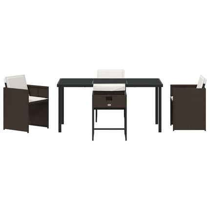 Have Spisebordssæt med pude 5 pcs Brun polyrattan