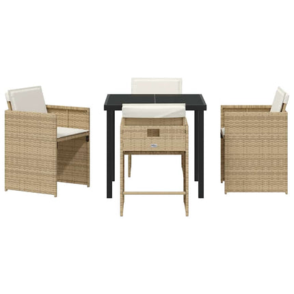 Have Spisebordssæt med pude 5 pcs Beige polyrattan