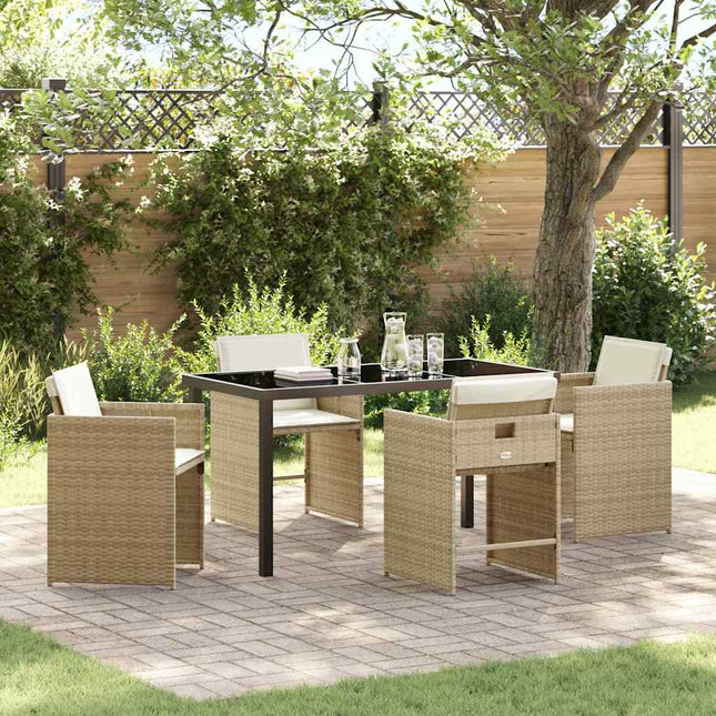 Have Spisebordssæt 5 stk. Beige polyrattan