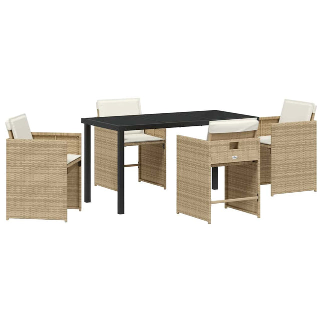 Have Spisebordssæt 5 stk. Beige polyrattan