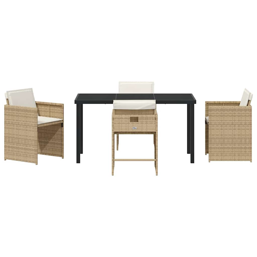 Have Spisebordssæt med pude 5 pcs Beige polyrattan