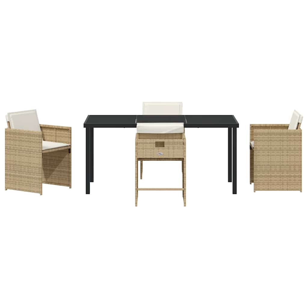 Have Spisebordssæt med pude 5 pcs Beige polyrattan
