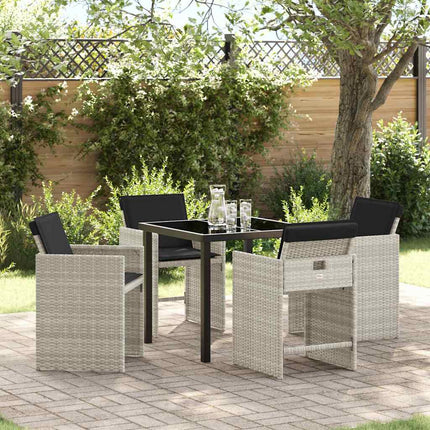 Have Spisebordssæt med pude 5 pcs Lysegrå polyrattan