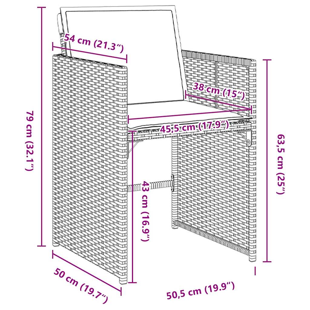 Have Spisebordssæt med pude 5 pcs Beige polyrattan
