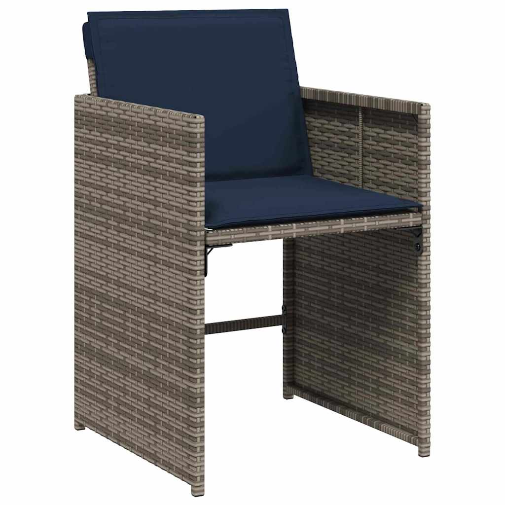 Have Spisebordssæt med pude 5 pcs Grå polyrattan