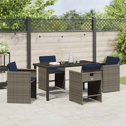 Have Spisebordssæt 5 stk. Grå polyrattan