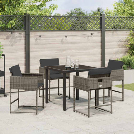 Have Spisebordssæt med pude 5 pcs Grå polyrattan