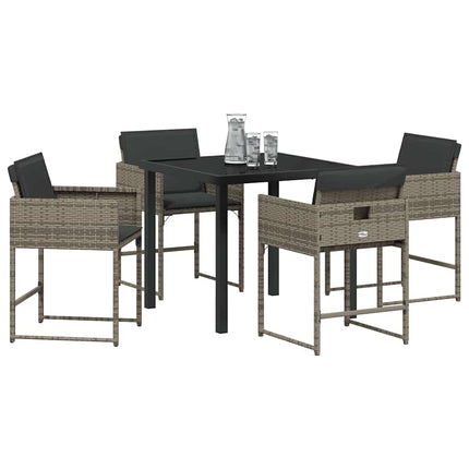 Have Spisebordssæt med pude 5 pcs Grå polyrattan
