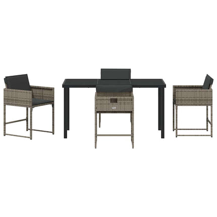Have Spisebordssæt med pude 5 pcs Grå polyrattan