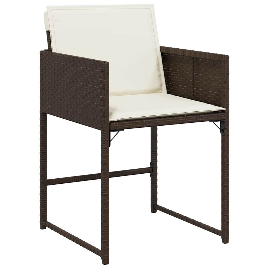 Have Spisebordssæt med pude 5 pcs Brun polyrattan