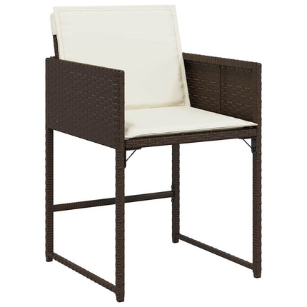 Have Spisebordssæt med pude 9 pcs Brun polyrattan