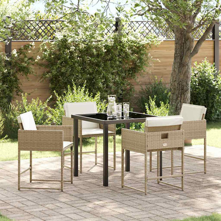 Have Spisebordssæt med pude 5 pcs Beige polyrattan