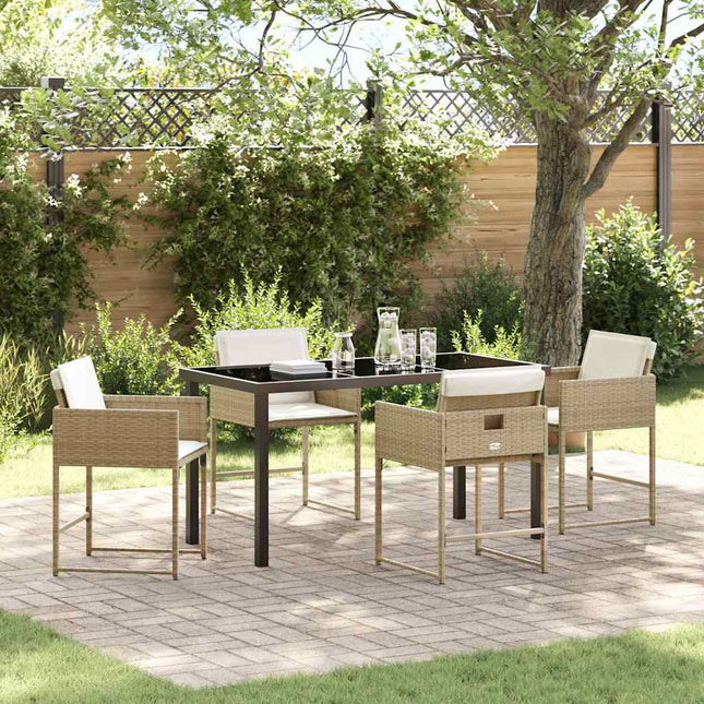 Have Spisebordssæt 5 stk. Beige polyrattan