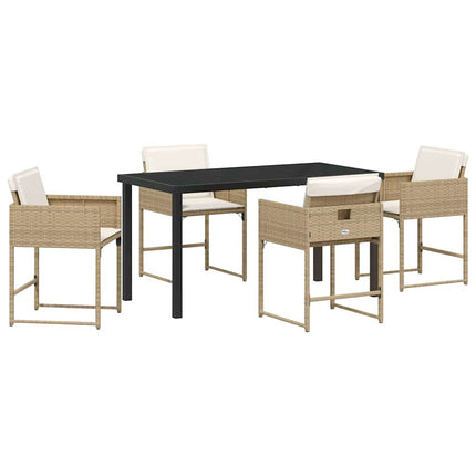 Have Spisebordssæt med pude 5 pcs Beige polyrattan