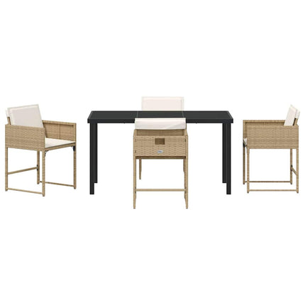 Have Spisebordssæt med pude 5 pcs Beige polyrattan